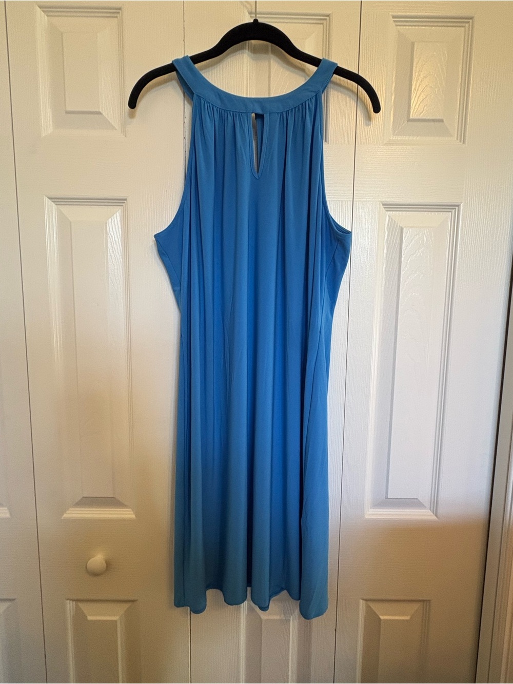 White House Black Market Turquoise Blue Sleeveless Keyhole Halter Dress XL